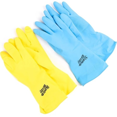 Multi-Purpose Vanilla Scented Latex Gloves Small Yellow/Blue 2 Pair