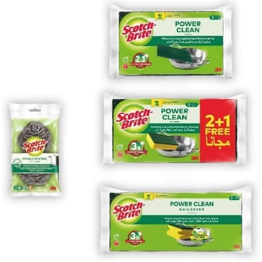 Basic General Purpose Scouring Pad 4 pieces Combo Pack