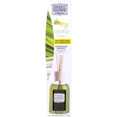 Sweet Home Collection Ambient Fragrance 100ml Lemongrass Reed Diffuser Made In Italy