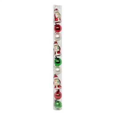 Christmas Atmosphera Glass Red &amp; White Santa Deco Kit (9 Pc.)