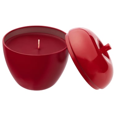 Christmas Scented Candle In Metal Tin Apple-Shaped/Apple And Cinnamon Red 24 Hr