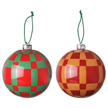 Christmas Tree Ornament Bauble Red/Green 15 Cm 2 Pack