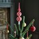 Christmas Top Spire Glass Red/White 28 Cm