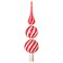 Christmas Top Spire Glass Red/White 28 Cm