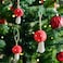 Christmas Tree Ornament Set Of 8 Mushroom Red