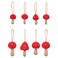 Christmas Tree Ornament Set Of 8 Mushroom Red
