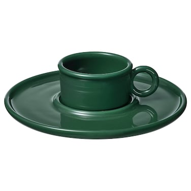 Christmas Cup With Saucer Dark Green 7 Cl