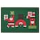 Christmas Door Mat Santa Claus Pattern Green 40X60 Cm