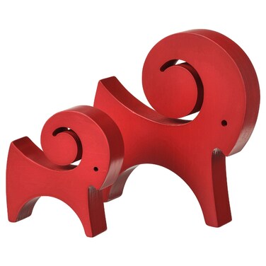 Christmas Decoration Set Of 2 Goat Red
