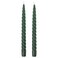 Christmas Unscented Taper Candle Spiral Green 25 Cm 2 Pack