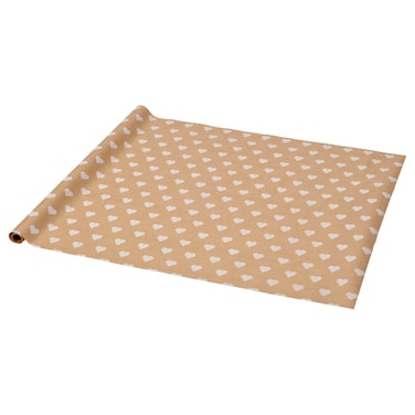 Christmas Gift Wrap Roll Heart Pattern/Brown 3X0.7 M/2.10 M&sup2;