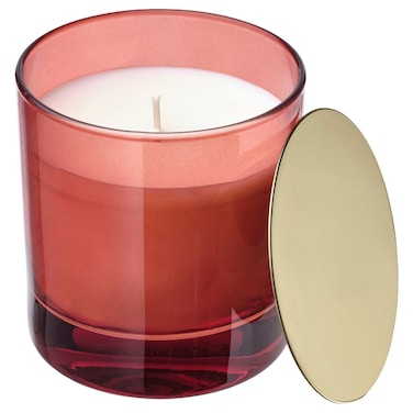 Christmas Scented Candle In Glass With Lid Orange And Clove/Red 40 Hr