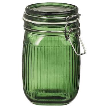 Christmas Jar With Lid Glass Green 1 L