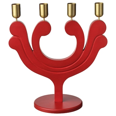 Christmas Candlestick For 4 Candles Red 29 Cm