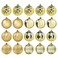 Christmas Tree Ornament Bauble Gold-Colour 7 Cm 20 Pack