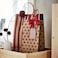 Christmas Gift Bag Set Of 2 Mixed Patterns Brown-Red