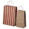 Christmas Gift Bag Set Of 2 Mixed Patterns Brown-Red