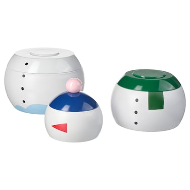 Christmas Tin With Lid Set Of 3 Snowman