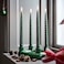 Christmas Unscented Taper Candle Spiral Green 25 Cm 2 Pack