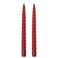 Christmas Unscented Taper Candle Spiral Red 25 Cm 2 Pack