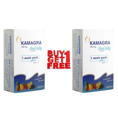Buy 1 &amp; Get 1 Free Total 2PCS Kamagra Oral Jelly (Sildenafil) &ndash; Pack Of 7 Sachets Improves Stamina