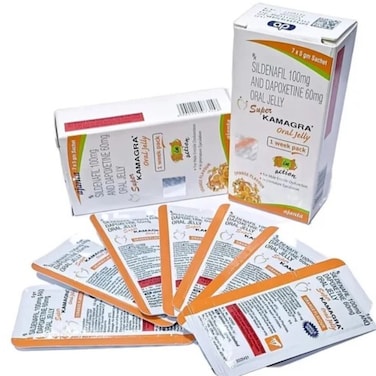 Kamagra Oral Jelly (Sildenafil) &ndash; Pack Of 7 Sachets Improves Stamina Pack Of 2