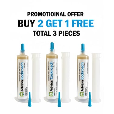 Advion Buy 2 &amp; Get 1 Free Total 3PCS Cockroach Gel Bait Indoor &amp; Outdoor Use Major Cockroach Species 30g