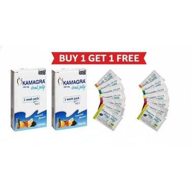 Buy 1 &amp; Get 1 Free Total 2PCS Kamagra Oral Jelly (Sildenafil) &ndash; Pack Of 7 Sachets Improves Stamina