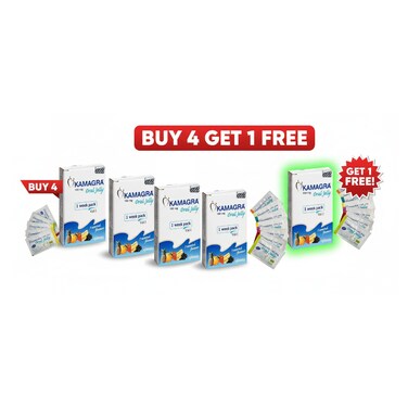 Kamagra Buy 4 &amp; Get 1 Free Total 5PCS Ajanta Oral Jelly Week Pack 100Mg