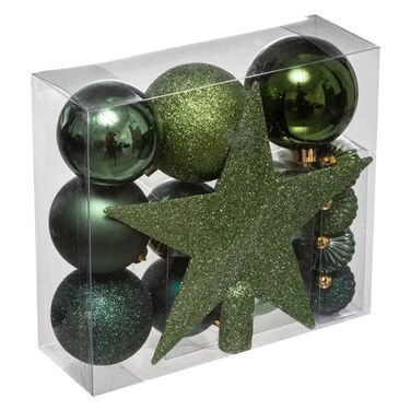 Christmas Atmosphera Plastic Christmas Deco Kit (Green, 18 Pc.)