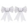Christmas Atmosphera Glitter Bows Festive Decor (2 Pc, Silver)