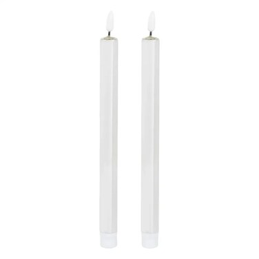 Christmas Atmosphera Battery-Operated Led Taper Candle Set (2 Pc, Silver, 28 Cm)