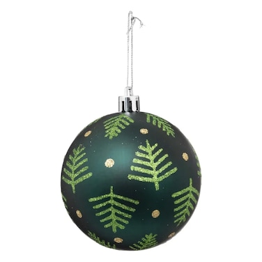 Christmas Atmosphera Cartoon Trees Bauble (8 X 9.2 Cm)