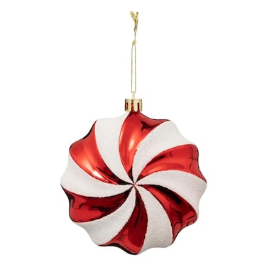 Christmas Atmosphera Red &amp; White Spiral Tree Ornament (9.8 X 4.4 X 11.5 Cm)