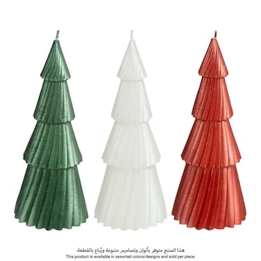 Christmas Atmosphera Tree Shaped Candle (350 G, 21 Cm, Assorted Colors)