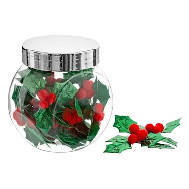 Christmas Atmosphera Festive Leaves In Jar (7.5 X 5.3 X 7.6 Cm)
