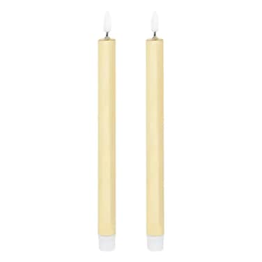 Christmas Atmosphera Battery-Operated Led Taper Candle Set (2 Pc, Gold, 28 Cm)