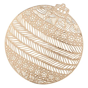 Christmas Atmosphera Pvc Ornament Placemat (40.7 X 38 Cm, Gold)
