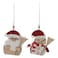 Christmas Atmosphera Santa Claus With Broom Wooden Tree Decor Set (2 Pc, 12 Cm)