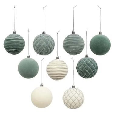 Christmas Atmosphera Glitter Hanging Christmas Balls Set (9Pc, 8Cm)
