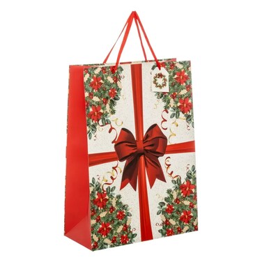 Christmas Atmosphera Christmas Present Print Large Gift Bag (1 Pc, 33.1 X 46 Cm)