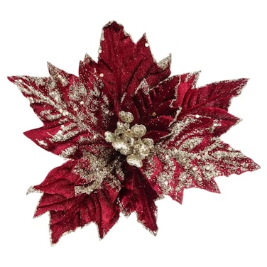 Christmas Atmosphera Poinsettia Festive D&eacute;cor W/Clip (23 X 11 X 23 Cm)