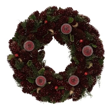 Christmas Atmosphera Apple Pinecone Wreath (35 Cm)