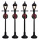 Christmas Lemax Gas Lantern Street Lamp Festive D&eacute;cor Set (10.50 Cm, 4 Pcs)