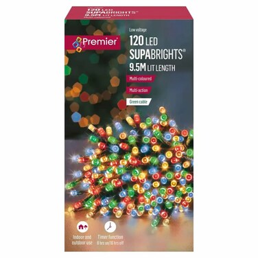 Christmas Premier Supabrights 120-Led Multicolor String Light (1.44 W, 9.5 M)