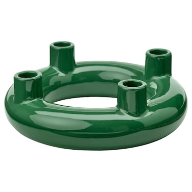 Christmas Candlestick For 4 Candles Rounded/Dark Green 8 Cm