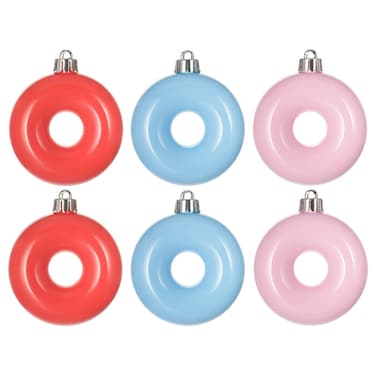 Christmas Tree Ornament Mixed Colours 7 Cm 6 Pack