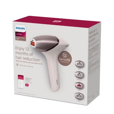 Philips Lumea IPL Hair Removal 9000 Series SenseIQ Technology 4 Attachments Face Body Underarm Cordless Use BRI958/60 Rose Gold Pink