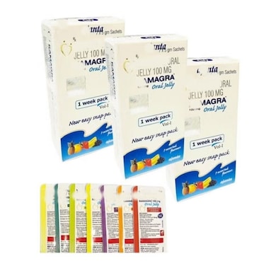 Kamagra Pack Of 3 Oral Jelly 1 Week Pack Sildenafil Oral Jelly 100mg