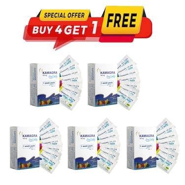 Kamagra Buy 4 &amp; Get 1 Free Total 5PCS Ajanta Oral Jelly Week Pack 100Mg